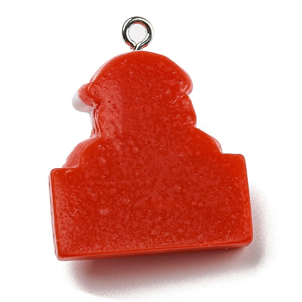 

PandaHall Opaque Resin Pendants, Christmas Charms with Platinum Plated Iron Loops, Santa Claus, 28x23x10mm, Hole: 2mm Iron+Resin Santa Claus