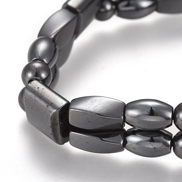 

PandaHall Magnetic Synthetic Hematite Stretch Bracelets, Inner Diameter: 2-1/4 inch(5.6cm) Magnetic Hematite