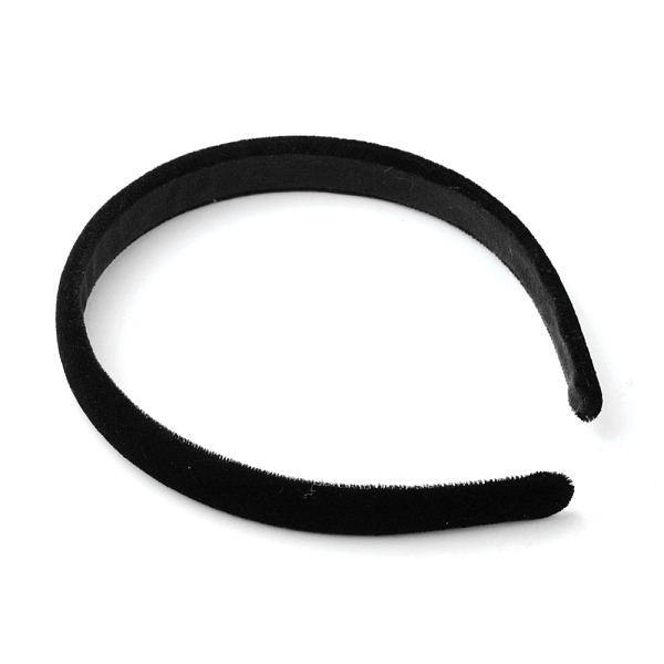 

PandaHall Plastic Hair Bands, with Velvet Cloth Covered, Black, 110mm Plastic Black