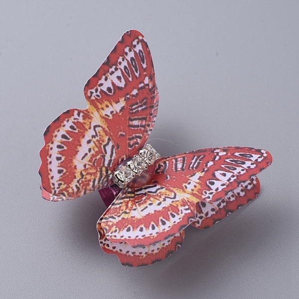 

PandaHall Aluminum Hair Coil Cuffs, Dread Cuff Coil, Butterfly, Indian Red, 38~40x32~35x13.5mm, Hole: 9mm Aluminum Red