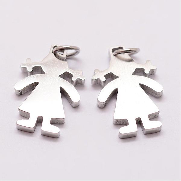 

PandaHall 316 Surgical Stainless Steel Pendants, Girl Silhouette Pendants, Stainless Steel Color, 18x12x2mm, Hole: 3mm 316 Surgical...