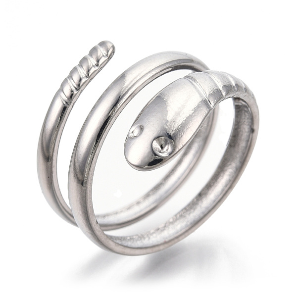 

PandaHall 304 Stainless Steel Snake Twist Rings, Adjustable Rings, Wrap Rings for Women Girls, Stainless Steel Color, US Size 6(16.9mm) 304...