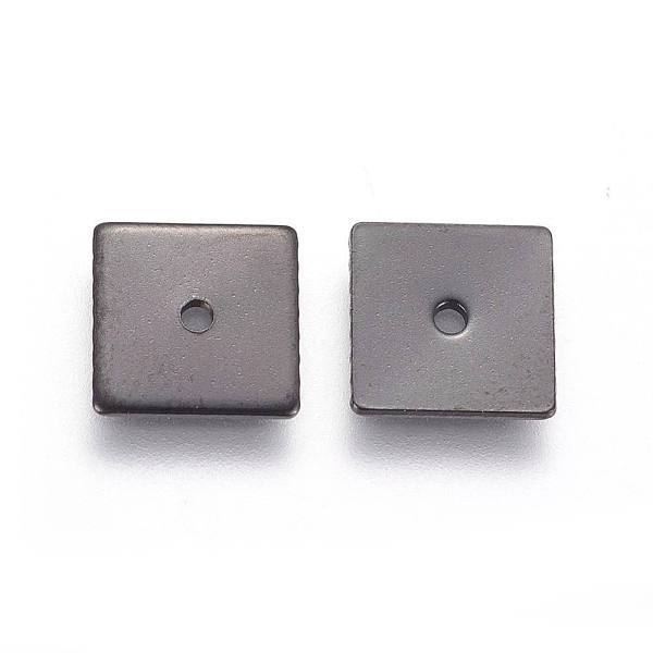 

PandaHall 304 Stainless Steel Spacer Beads, Square, Electrophoresis Black, 8x8x0.8mm, Hole: 1.1mm 304 Stainless Steel Square