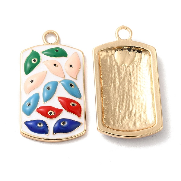 

PandaHall Alloy Enamel Pendants, Cadmium Free & Nickel Free & Lead Free, Rectangle with Eye Pattern, Colorful, 43x23x5mm, Hole: 4mm...