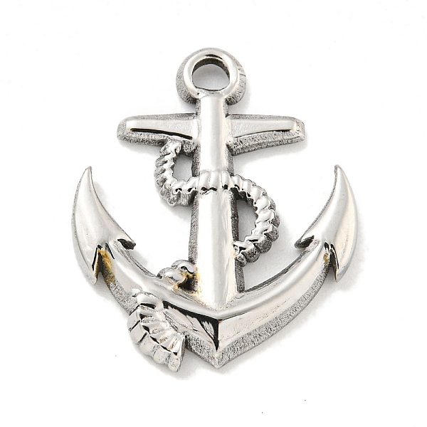 

PandaHall 304 Stainless Steel Pendants, Anchor Charm, Stainless Steel Color, 21.5x18x2mm, Hole: 1.8mm 304 Stainless Steel Anchor & Helm
