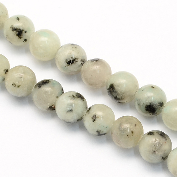 

PandaHall Natural Sesame Jasper/Kiwi Jasper Round Beads Strands, 6.5mm, Hole: 1mm, about 63pcs/strand, 15.5 inch Sesame Jasper Round