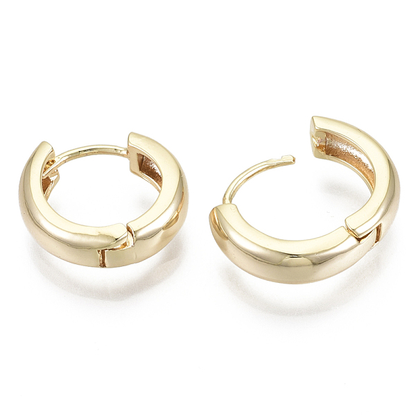 

PandaHall Brass Huggie Hoop Earrings, Nickel Free, Ring, Real 18K Gold Plated, 18x5mm, Pin: 1.5x1mm Brass Ring