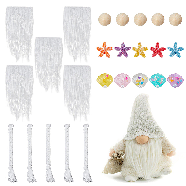 

PandaHall SUPERFINDINGS DIY Doll Making Findings Kits, Including Artificial Wool Gnome Beard Costume Beard, Resin Cabochons, Mixed Color..., Multicolor