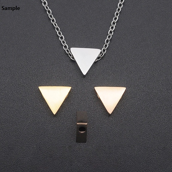 

PandaHall 201 Stainless Steel Charms, for Simple Necklaces Making, Stamping Blank Tag, Laser Cut, Triangle, Golden, 7.5x8.5x3mm, Hole: 1.8mm...