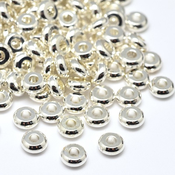 

PandaHall Brass Flat Round Spacer Beads, Silver, 4x1.5mm, Hole: 1.5mm Brass Flat Round