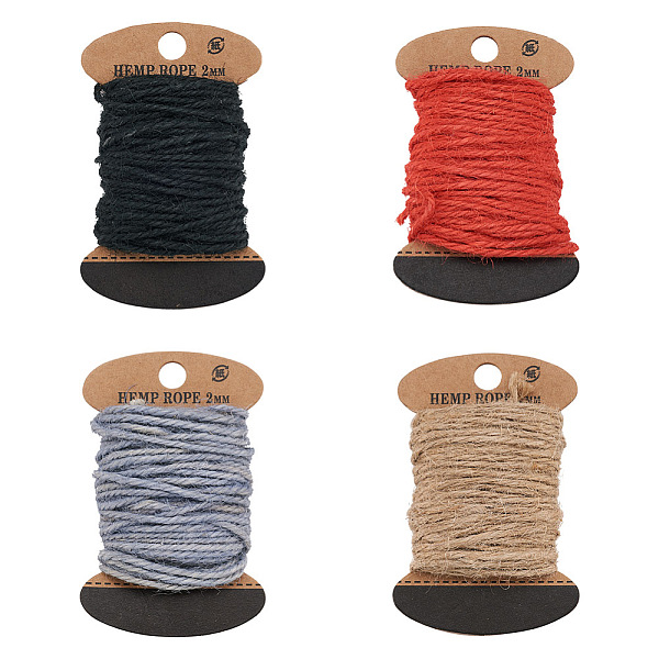Cheriswelry 4 Boards 4 Colors Jute Cord