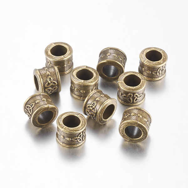 

PandaHall Large Hole Beads, Tibetan Style European Beads, Antique Bronze, Lead Free, Cadmium Free and Nickel Free, Column with Trinity...