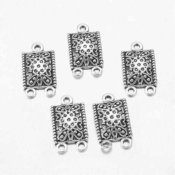 

PandaHall Tibetan Style Alloy Chandelier Component Links, 3 Loop Connectors, Rectangle, Antique Silver, Lead Free and Cadmium Free...