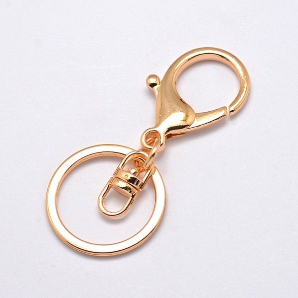

PandaHall Alloy Keychain Clasp Findings, with Iron Rings, Golden, 68mm Alloy Others