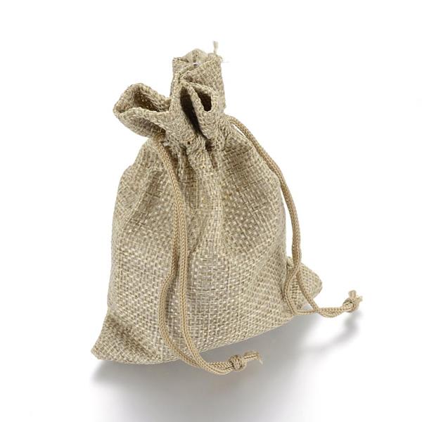 

PandaHall Burlap Packing Pouches Drawstring Bags, Dark Khaki, 18x13cm Burlap Yellow