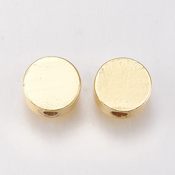 

PandaHall Brass Beads, Flat Round, Golden, 6x2.5mm, Hole: 1.5mm Brass Flat Round