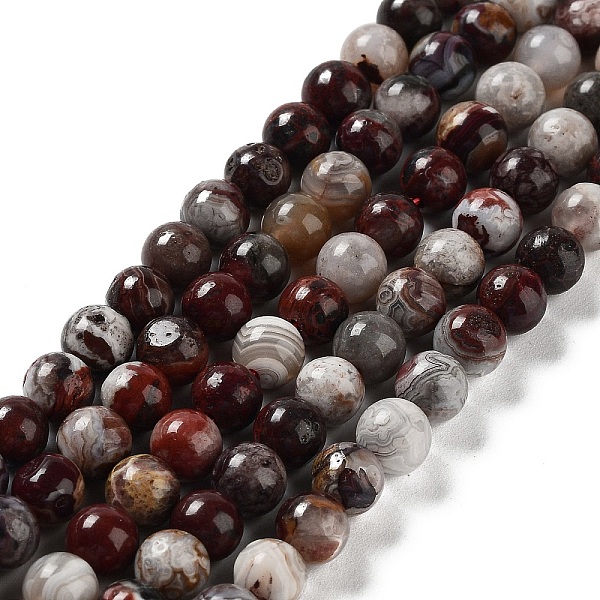 

PandaHall Natural Mexican Red Laguna Lace Agate Round Beads Strands, 6mm, Hole: 1mm, about 60pcs/strand, 15.16~153.54'''(38.5~39cm) Natural...