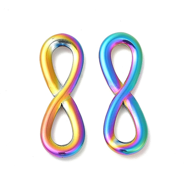 

PandaHall Ion Plating(IP) 304 Stainless Steel Pendants, Infinity Charms, Rainbow Color, 23.5x8x2.5mm, Hole: 4x7mm 304 Stainless Steel...
