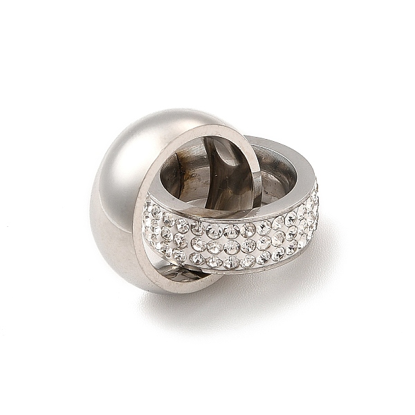 

PandaHall 304 Stainless Steel Rhinestone Pendants, Interlaced Ring Charms, Stainless Steel Color, 28.5mm Stainless Steel+Rhinestone Ring..., Clear