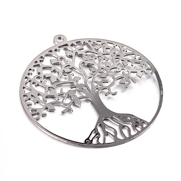 

PandaHall Filigree Tree of Life Brass Pendants, Gunmetal, 39x36x0.6mm, Hole: 2mm Brass Tree