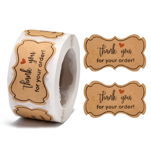 

PandaHall Thank You Stickers, Self-Adhesive Kraft Paper Gift Tag Stickers, Adhesive Labels, for Presents, Packaging Bags, with Word Thank..., Purple