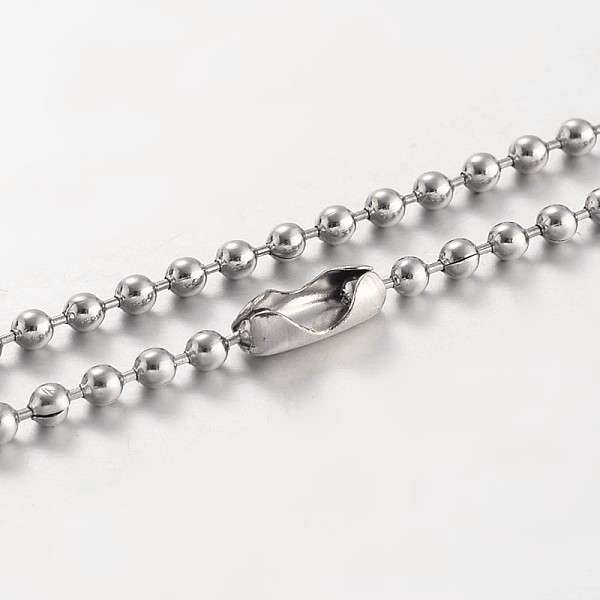 

PandaHall Stainless Steel Ball Chains Necklace, Stainless Steel Color, 17.7 inch, 2mm Stainless Steel