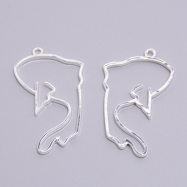 

PandaHall Alloy Open Back Bezel Big Pendants, For DIY UV Resin, Epoxy Resin, Pisces, Silver, 52.5x31x2mm, Hole: 2mm Alloy Constellation
