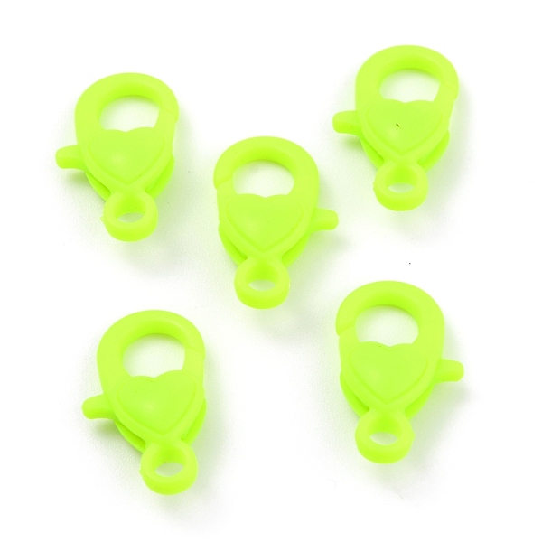 

PandaHall Plastic Lobster Claw Clasps, Heart, Green Yellow, 22.5x13x6.5mm, Hole: 3mm Plastic Heart