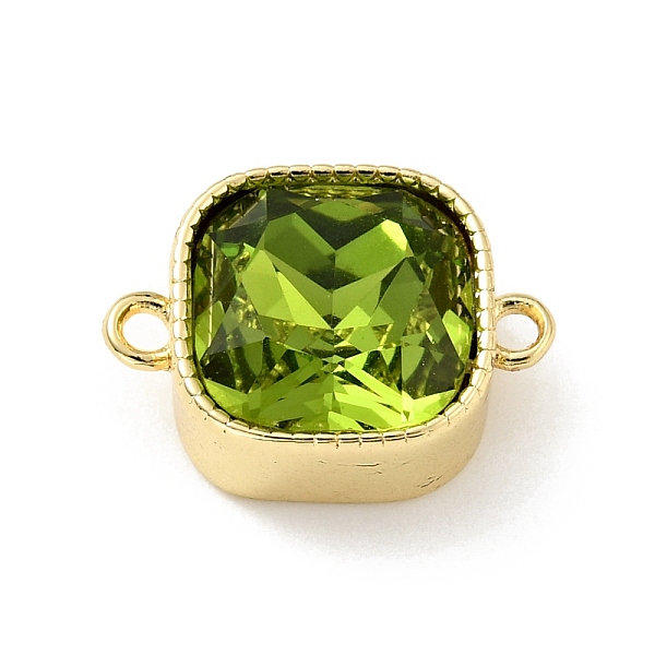 

PandaHall Rack Plating Brass Green Cubic Zirconia Connector Charms, Square, Cadmium Free & Nickel Free & Lead Free, Real 18K Gold Plated...