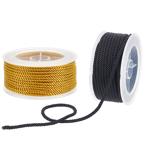 

PandaHall Olycraft 2Rolls 2 Colors 3-ply Nylon Milan Cord, for Woven Bracelet Necklace Making, Mixed Color, 2.5mm, 1roll/color Nylon..., Multicolor