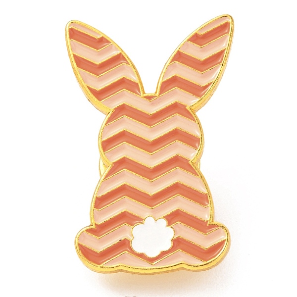 

PandaHall Alloy Enamel Brooches, Enamel Pin, with Butterfly Clutches, Rabbit with Wave Pattern, Golden, Orange Red, 30x19x9.5mm Alloy+Enamel