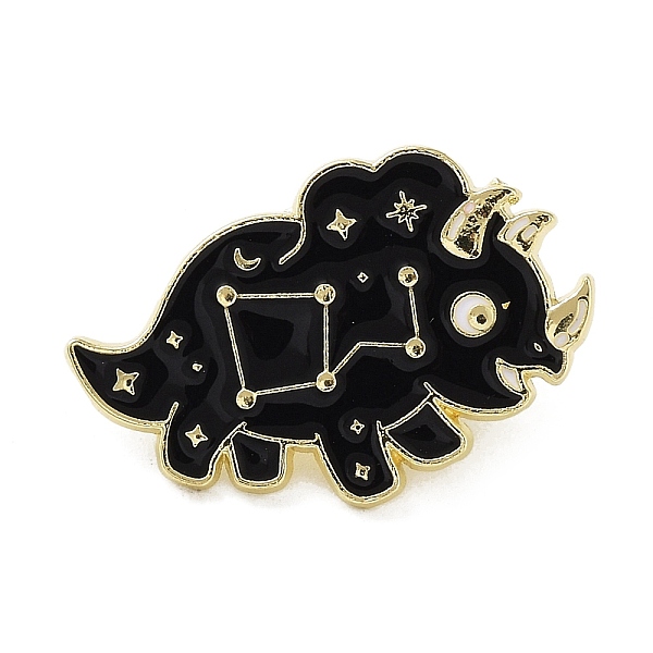 

PandaHall Dinosaur Enamel Pins, Light Gold Alloy Brooch for Backpack Clothes, Black, 19.5x30x1.5mm Alloy+Enamel Dinosaur Black