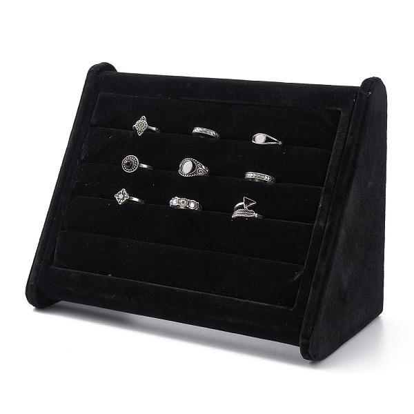

PandaHall Velvet Ring Displays, Black, 220x150x100mm Velvet Black