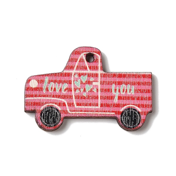 

PandaHall Printed Wood Pendants, Car, Hot Pink, 29x19x2mm, Hole: 1.6mm Wood Car