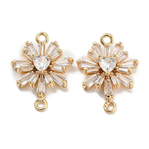 

PandaHall Brass Pave Clear Cubic Zirconia Connector Charms, Flower Links, Real 18K Gold Plated, 19.5x15x5mm, Hole: 1.5mm and 1.2mm...
