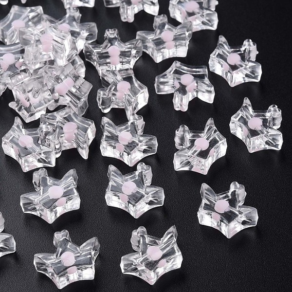 

PandaHall Transparent Acrylic Beads, Bead in Bead, Crown, Lavender Blush, 14x17.5x7mm, Hole: 2mm, about 581pcs/500g Acrylic Crown