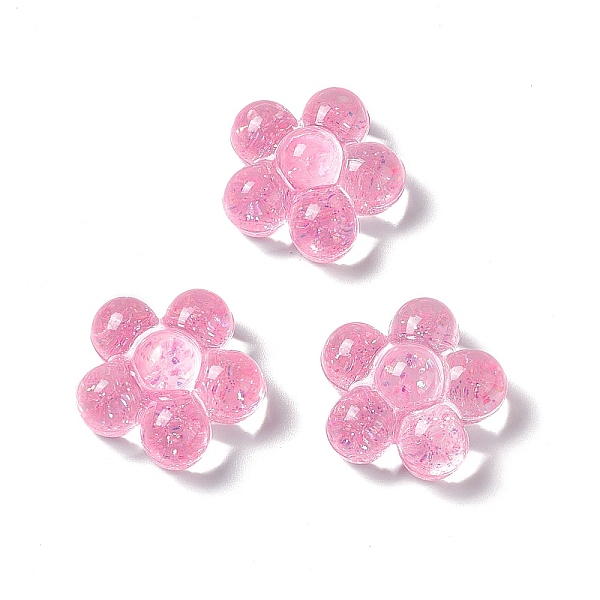 

PandaHall Translucent Acrylic Cabochons, with Glitter Powder, 5-Petal Flower, Pink, 24.5x25x12.5mm Acrylic Flower Pink