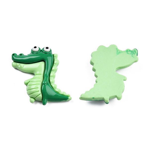 

PandaHall Opaque Resin Decoden Cabochons, Crocodile, Green, 32x31x7mm Resin Other Animal Green