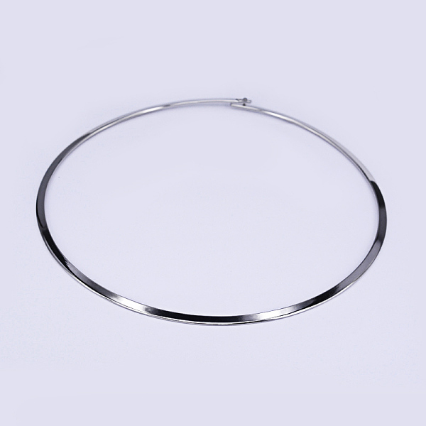 

PandaHall 304 Stainless Steel Choker Necklaces, Rigid Necklaces, Stainless Steel Color, 5.4 inch(13.7cm) 304 Stainless Steel
