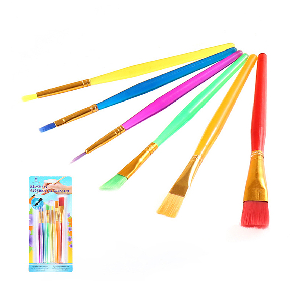 Plastic Children's Nylon Brush Head Tempera Paint Brush Set