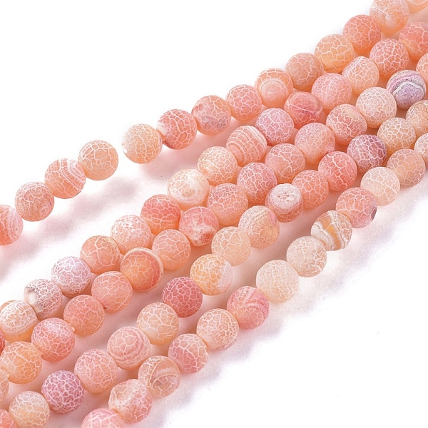 

PandaHall Natural Weathered Agate Beads Strands, Dyed & Heated, Frosted, Round, Dark Orange, 6mm, Hole: 1.2mm, about 62pcs/strand, 13.77...