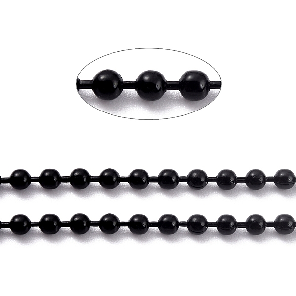 

PandaHall Handmade Brass Ball Chains, Soldered, Black, 3mm Brass Black