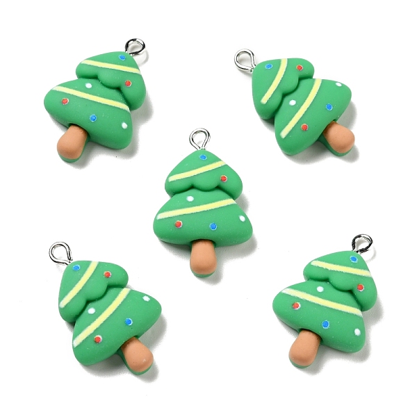 

PandaHall Christmas Opaque Resin Pendants, with Platinum Tone Iron Loops, Christmas Tree Charm, Medium Sea Green, 29.5x18x7.5mm, Hole...