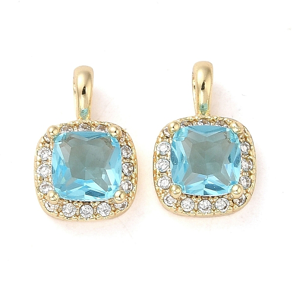 

PandaHall Brass Micro Pave Cubic Zirconia and Glass Pendants, Square, Real 18K Gold Plated, 11.5x7x5mm, Hole: 2.4x1.8mm Brass+Cubic Zirconia...