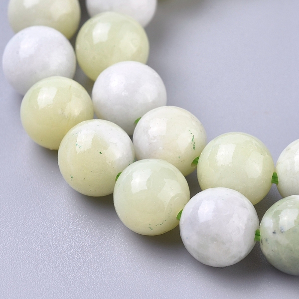 

PandaHall Natural Sinkiang Jade Beads Strands, Round, 8mm, Hole: 1mm, about 47pcs/strand, 15.16 inch(38.5cm) Sinkiang Jade Round