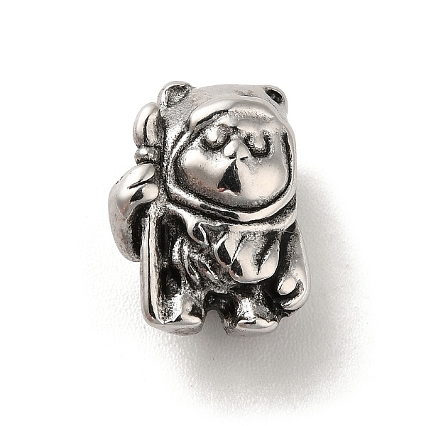 

PandaHall 304 Stainless Steel European Beads, Large Hole Beads, Old Man, Antique Silver, 13x10x8mm, Hole: 4x4.5mm 304 Stainless Steel Human