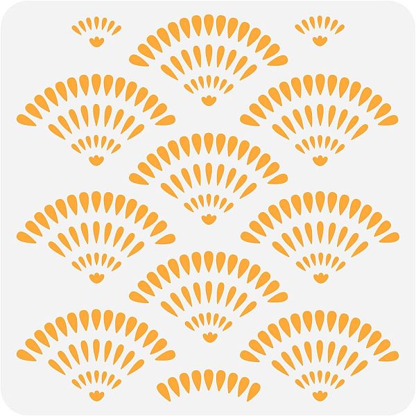 

PandaHall FINGERINSPIRE Fan Stencil 30x30cm Wall Painting Stencil Plastic Fan Pattern Stencil Fans Floor Tile Stencil Stencil Large Reusable...
