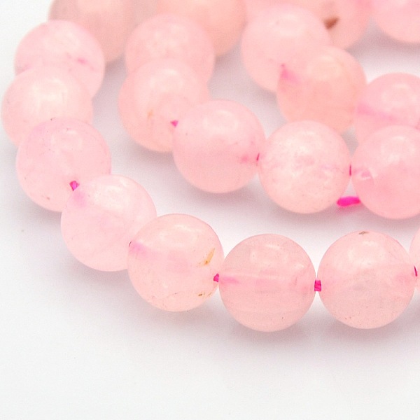 

PandaHall Round Natural Rose Quartz Beads Strands, 8mm, Hole: 1mm, about 50pcs/strand, 15.7 inch Rose Quartz Round
