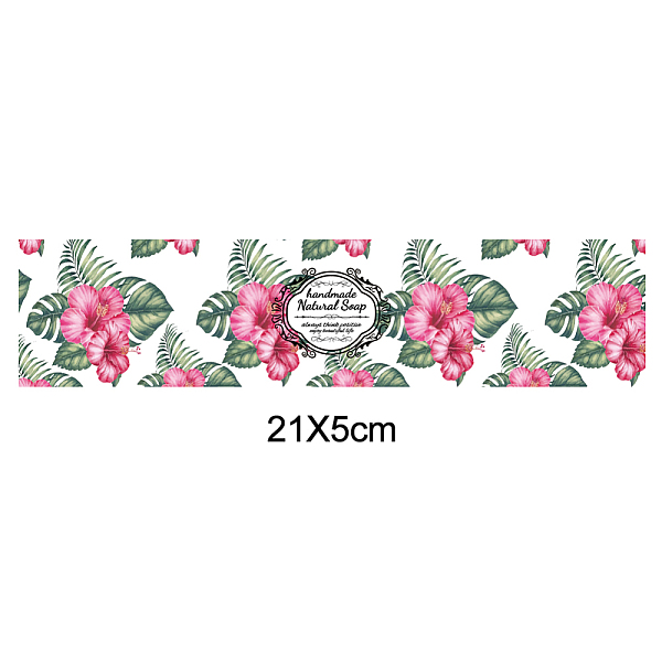 

PandaHall Handmade Soap Paper Tag, Both Sides Coated Art Paper Tape with Tectorial Membrane, Rectangle with Leaf/Flower Pattern & Word, for...