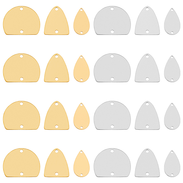 

PandaHall DICOSMETIC 24Pcs 6 Styles Blank Tag Link Connectors Triangle Half Round Link Charms Stainless Steel Teardrop Jewelry Connector...